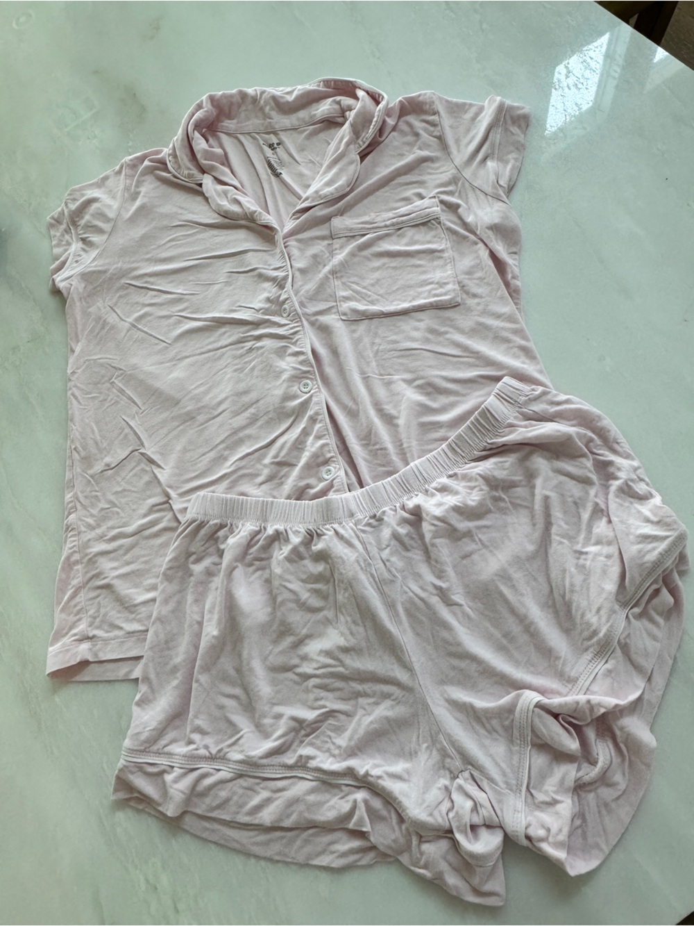 Kyte women’s Soft Button-Front Sleep Top - Light Pink